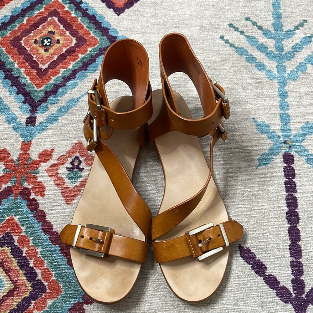 Brian Atwood Leather Buckle sandals